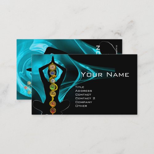 ROD OF ASCLEPIUS7 CHAKRAS YOGA LOTUS POSE BUSINESS CARD