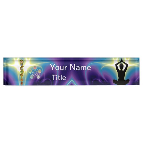 ROD OF ASCLEPIUS7 CHAKRASYOGA LOTUS POSE NAME PLATE