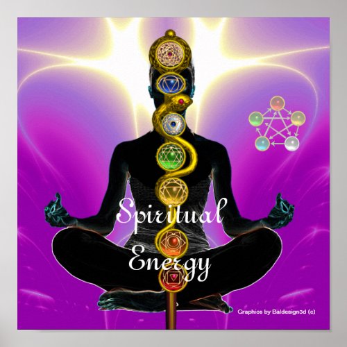 ROD OF ASCLEPIUS 7 CHAKRASYOGA LOTUS POSE Pink Poster