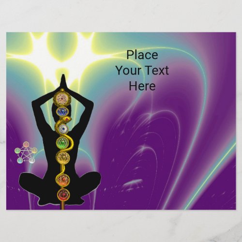 ROD OF ASCLEPIUS7 CHAKRAS YOGA LOTUS POSE Purple Flyer