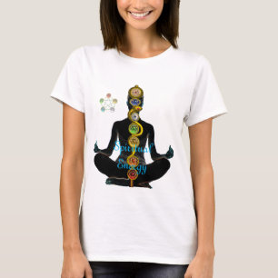 ROD OF ASCLEPIUS 7 CHAKRAS ,YOGA LOTUS POSE T-Shirt