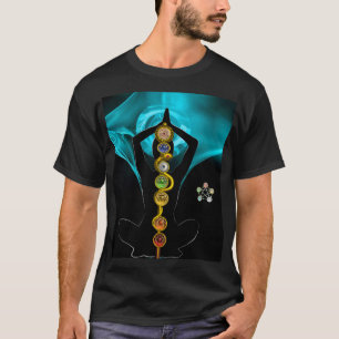 ROD OF ASCLEPIUS 7 CHAKRAS ,YOGA LOTUS POSE T-Shirt