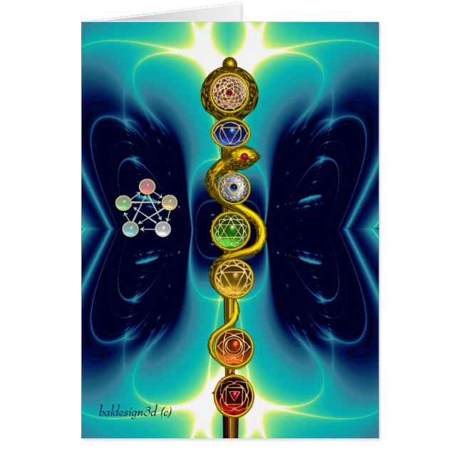 ROD OF ASCLEPIUS 7 CHAKRAS,YOGA ,SPIRITUAL ENERGY (Front)