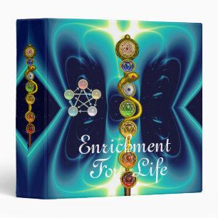 ROD OF ASCLEPIUS 7 CHAKRAS,YOGA ,SPIRITUAL ENERGY 3 RING BINDER