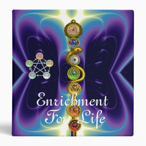 ROD OF ASCLEPIUS 7 CHAKRASYOGA SPIRITUAL ENERGY 3 RING BINDER