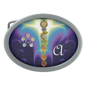 ROD OF ASCLEPIUS 7 CHAKRAS,YOGA ,SPIRITUAL ENERGY BELT BUCKLE