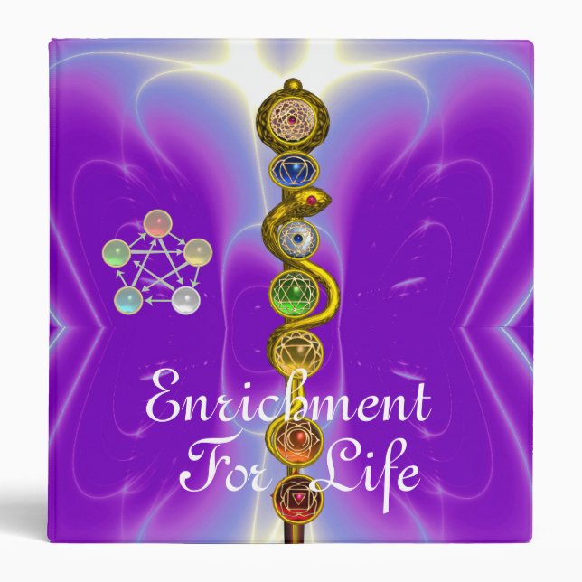 ROD OF ASCLEPIUS 7 CHAKRAS,YOGA ,SPIRITUAL ENERGY BINDER (Front)