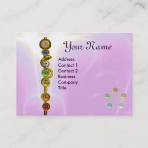 ROD OF ASCLEPIUS,7 CHAKRAS,YOGA ,SPIRITUAL ENERGY BUSINESS CARD