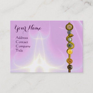 ROD OF ASCLEPIUS,7 CHAKRAS,YOGA ,SPIRITUAL ENERGY BUSINESS CARD