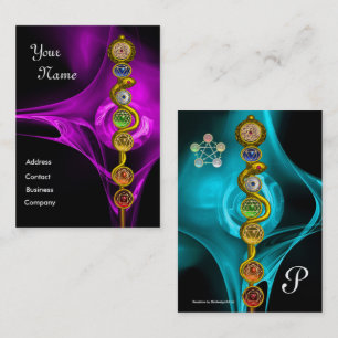 ROD OF ASCLEPIUS,7 CHAKRAS ,YOGA,SPIRITUAL ENERGY BUSINESS CARD