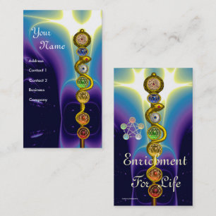 ROD OF ASCLEPIUS,7 CHAKRAS,YOGA ,SPIRITUAL ENERGY BUSINESS CARD