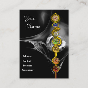 ROD OF ASCLEPIUS,7 CHAKRAS ,YOGA,SPIRITUAL ENERGY BUSINESS CARD