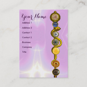 ROD OF ASCLEPIUS,7 CHAKRAS,YOGA ,SPIRITUAL ENERGY BUSINESS CARD