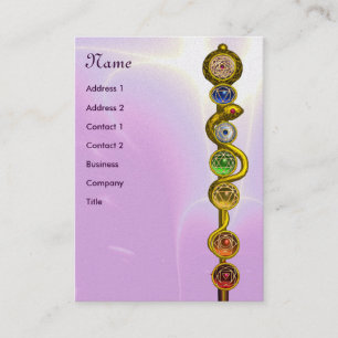 ROD OF ASCLEPIUS,7 CHAKRAS,YOGA ,SPIRITUAL ENERGY BUSINESS CARD