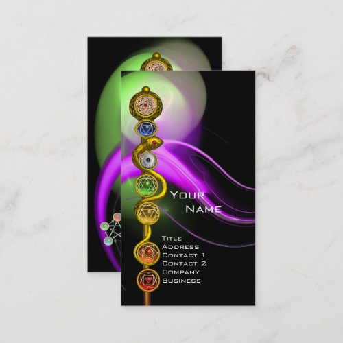 ROD OF ASCLEPIUS7 CHAKRAS YOGASPIRITUAL ENERGY BUSINESS CARD