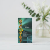 ROD OF ASCLEPIUS,7 CHAKRAS,YOGA ,SPIRITUAL ENERGY BUSINESS CARD (Standing Front)
