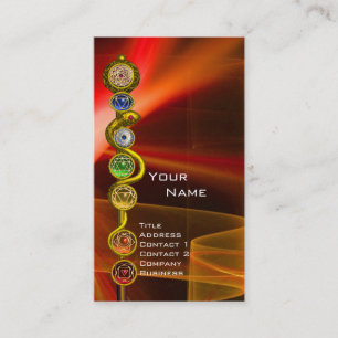 ROD OF ASCLEPIUS,7 CHAKRAS,YOGA ,SPIRITUAL ENERGY BUSINESS CARD