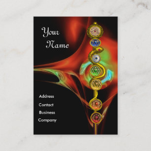 ROD OF ASCLEPIUS,7 CHAKRAS ,YOGA,SPIRITUAL ENERGY BUSINESS CARD