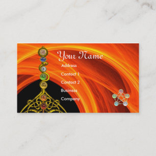 ROD OF ASCLEPIUS,7 CHAKRAS,YOGA ,SPIRITUAL ENERGY BUSINESS CARD