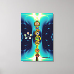 ROD OF ASCLEPIUS 7 CHAKRAS,YOGA ,SPIRITUAL ENERGY CANVAS PRINT
