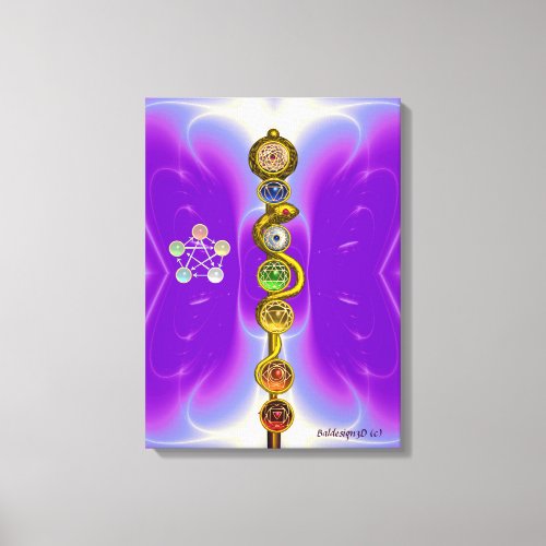 ROD OF ASCLEPIUS 7 CHAKRASYOGA SPIRITUAL ENERGY CANVAS PRINT