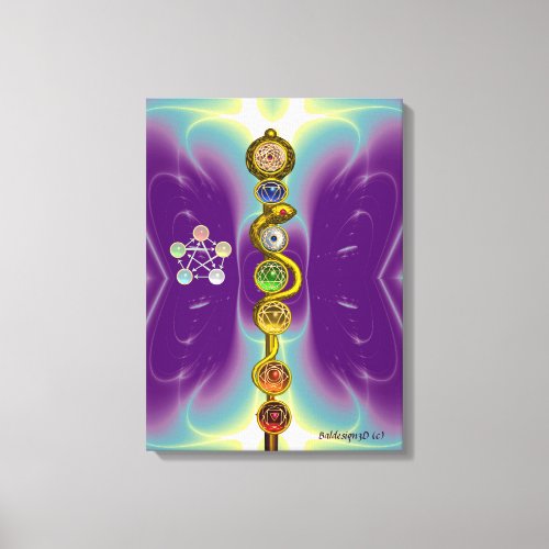 ROD OF ASCLEPIUS 7 CHAKRASYOGA SPIRITUAL ENERGY CANVAS PRINT