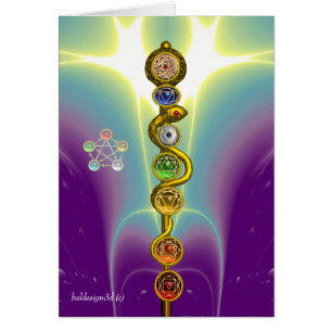 ROD OF ASCLEPIUS 7 CHAKRAS,YOGA ,SPIRITUAL ENERGY CARDS