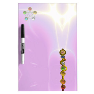 ROD OF ASCLEPIUS,7 CHAKRAS,YOGA,SPIRITUAL ENERGY DRY ERASE BOARD