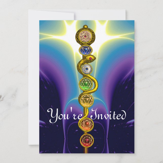 ROD OF ASCLEPIUS 7 CHAKRAS,YOGA ,SPIRITUAL ENERGY INVITATION (Front)