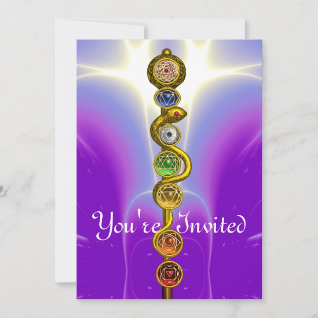 ROD OF ASCLEPIUS 7 CHAKRAS,YOGA ,SPIRITUAL ENERGY INVITATION (Front)