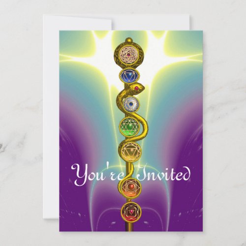 ROD OF ASCLEPIUS 7 CHAKRASYOGA SPIRITUAL ENERGY INVITATION