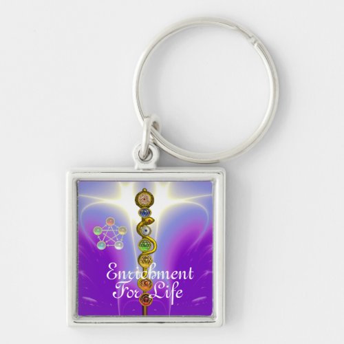 ROD OF ASCLEPIUS 7 CHAKRASYOGA SPIRITUAL ENERGY KEYCHAIN