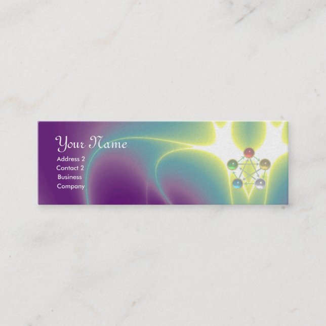 ROD OF ASCLEPIUS,7 CHAKRAS,YOGA ,SPIRITUAL ENERGY MINI BUSINESS CARD (Front)