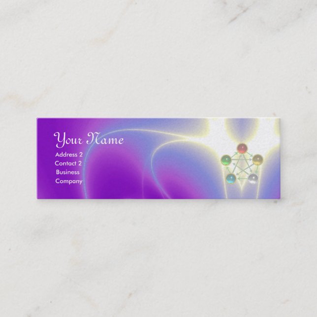 ROD OF ASCLEPIUS,7 CHAKRAS,YOGA ,SPIRITUAL ENERGY MINI BUSINESS CARD (Front)