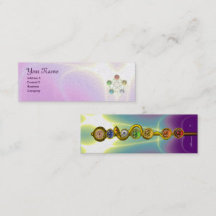 ROD OF ASCLEPIUS,7 CHAKRAS,YOGA ,SPIRITUAL ENERGY MINI BUSINESS CARD