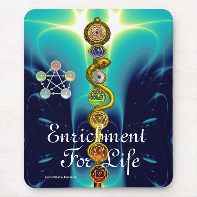 ROD OF ASCLEPIUS,7 CHAKRAS,YOGA ,SPIRITUAL ENERGY MOUSE PAD (Front)