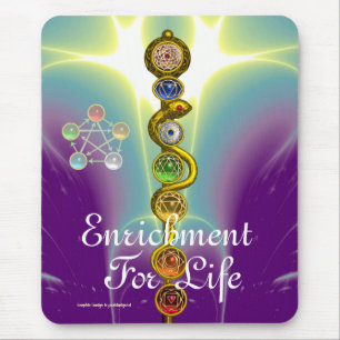 ROD OF ASCLEPIUS,7 CHAKRAS,YOGA ,SPIRITUAL ENERGY MOUSE PAD