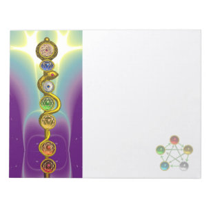 ROD OF ASCLEPIUS 7 CHAKRAS,YOGA ,SPIRITUAL ENERGY NOTEPAD