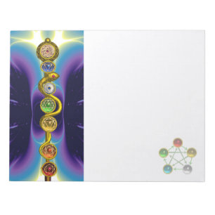 ROD OF ASCLEPIUS 7 CHAKRAS,YOGA ,SPIRITUAL ENERGY NOTEPAD
