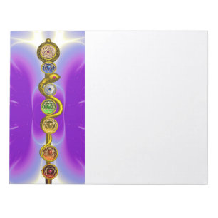 ROD OF ASCLEPIUS 7 CHAKRAS,YOGA ,SPIRITUAL ENERGY NOTEPAD