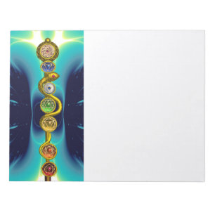 ROD OF ASCLEPIUS 7 CHAKRAS,YOGA ,SPIRITUAL ENERGY NOTEPAD