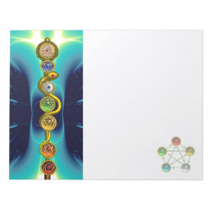 ROD OF ASCLEPIUS 7 CHAKRAS,YOGA ,SPIRITUAL ENERGY NOTEPAD