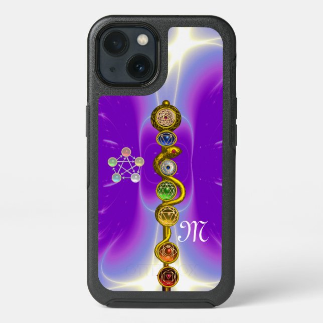 ROD OF ASCLEPIUS 7 CHAKRAS,YOGA ,SPIRITUAL ENERGY OTTERBOX iPhone CASE (Back)