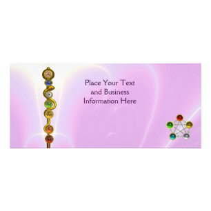 ROD OF ASCLEPIUS,7 CHAKRAS,YOGA ,SPIRITUAL ENERGY RACK CARD