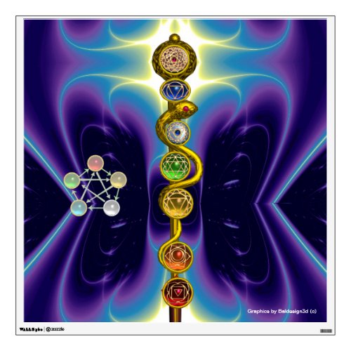 ROD OF ASCLEPIUS 7 CHAKRASYOGA SPIRITUAL ENERGY WALL DECAL