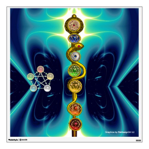 ROD OF ASCLEPIUS 7 CHAKRASYOGA SPIRITUAL ENERGY WALL STICKER