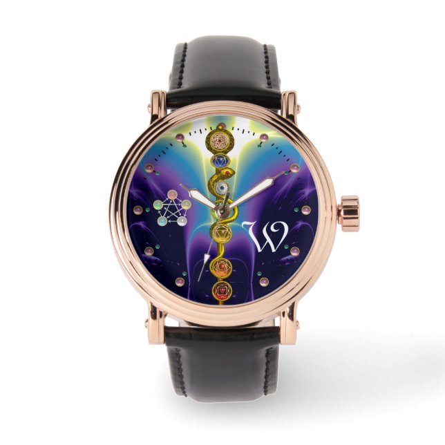 ROD OF ASCLEPIUS 7 CHAKRAS,YOGA ,SPIRITUAL ENERGY WATCH (Front)