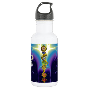 ROD OF ASCLEPIUS 7 CHAKRAS,YOGA ,SPIRITUAL ENERGY WATER BOTTLE
