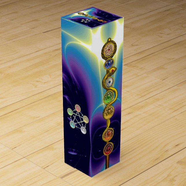 ROD OF ASCLEPIUS 7 CHAKRAS,YOGA ,SPIRITUAL ENERGY WINE BOX (Front)