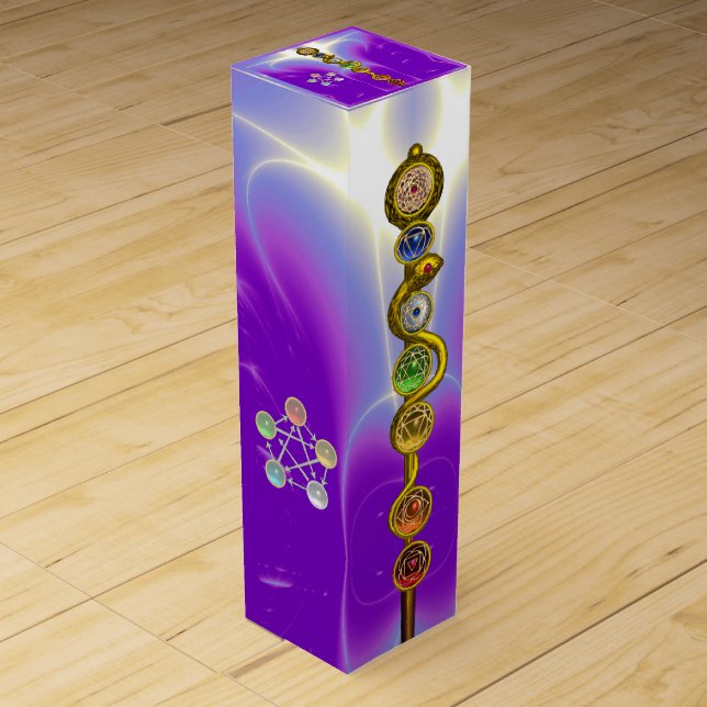 ROD OF ASCLEPIUS 7 CHAKRAS,YOGA ,SPIRITUAL ENERGY WINE BOX (Front)